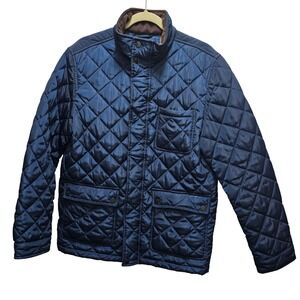BRAVEMAN Quilted Jacket Navy Blue Mens Size M Full Zip Puffer Coat